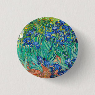 Chapa Redonda De 2,5 Cm Vincent Van Gogh Irises Bella Artes de cosecha flo
