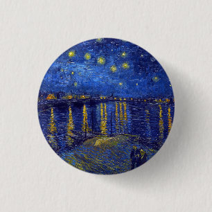 Chapa Redonda De 2,5 Cm Vincent Van Gogh, La pintura La noche estrellada