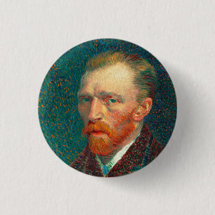 Chapa Redonda De 2,5 Cm Vincent Van Gogh se autorretrato con Bella Artes d