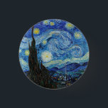 Chapa Redonda De 2,5 Cm Vincent Van Gogh Starry Night Vintage Bella Artes<br><div class="desc">Botón Bella Artes de cosecha nocturna Vincent Van Gogh Starry Night Vintage</div>