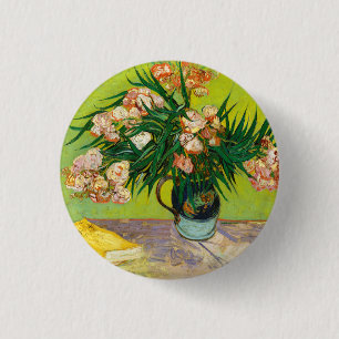 Chapa Redonda De 2,5 Cm Vincent Van Gogh Vase Con Oleanders Y Libros