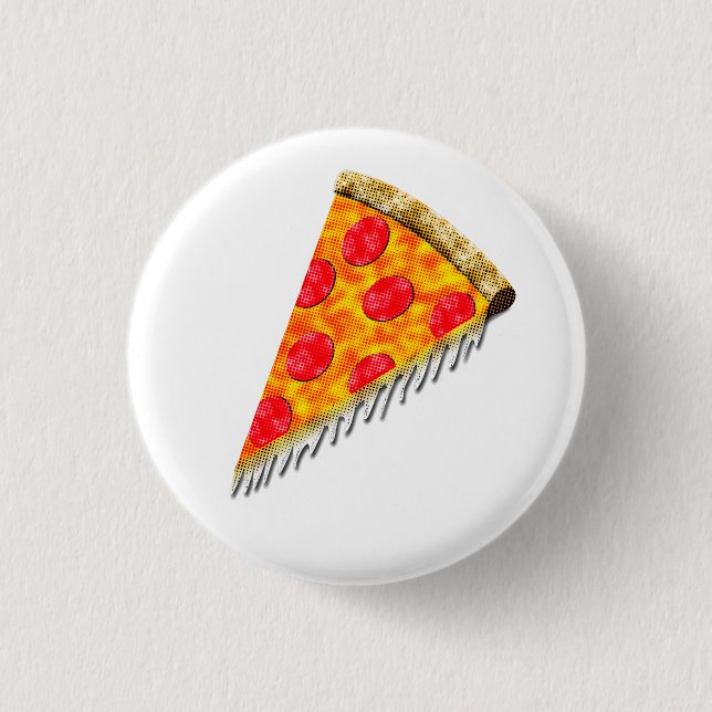 Chapa Redonda De 2,5 Cm Vintage Ad Pizza Slice (Anverso)