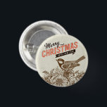 Chapa Redonda De 2,5 Cm Vintage Christmas Bird and Flower<br><div class="desc">Añade alegría a algunos Navidades con este pájaro nostálgico con flores. La palabra "Feliz Navidad y Feliz Año Nuevo" está diseñada para evocar el espíritu de los Navidades. ✨ Este Producto es 💯 Personalizable. Simplemente haga clic en el BOTÓN PERSONALIZAR para agregar, eliminar, mover, cambiar el tamaño o rotar cualquiera...</div>