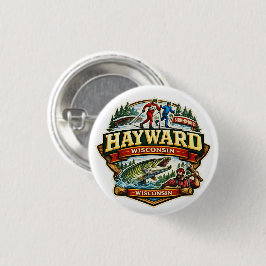 Chapa Redonda De 2,5 Cm Vintage Hayward Wisconsin Birkebeiner Skiing