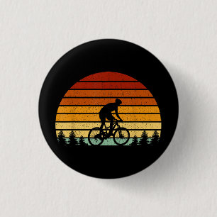 Chapa Redonda De 2,5 Cm Vintage Sunset Mountain Biking Gift Para La Montañ