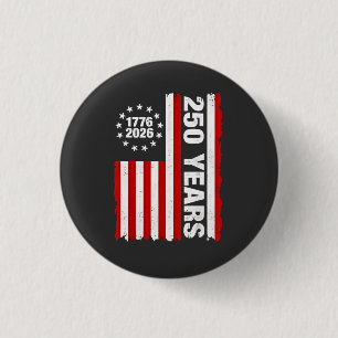 Chapa Redonda De 2,5 Cm Vintage USA Semiquincentenario 250 Aniversario