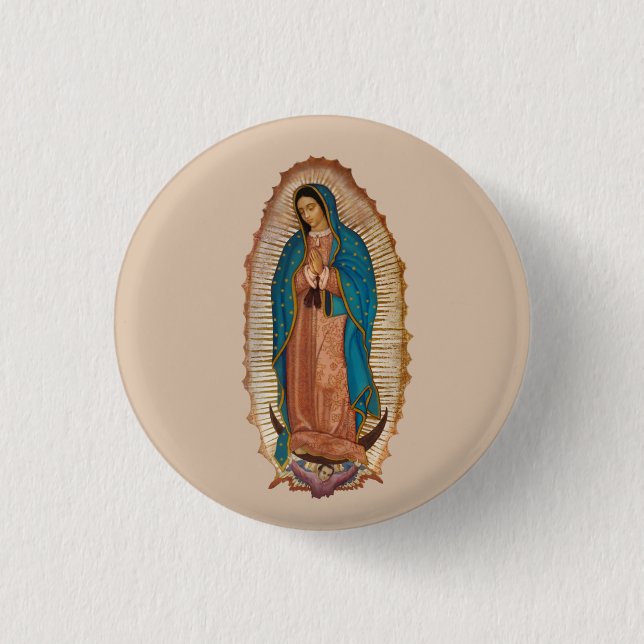 Chapa Redonda De 2,5 Cm Virgen de Guadalupe (Anverso)