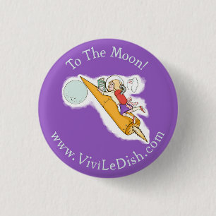 Chapa Redonda De 2,5 Cm Vivi LeDish™ al Pin de la luna