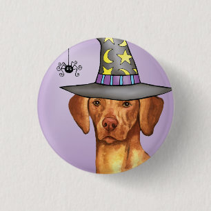 Chapa Redonda De 2,5 Cm Vizsla Witch