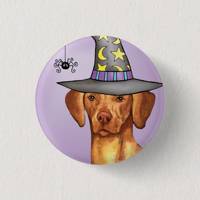 Chapa Redonda De 2,5 Cm Vizsla Witch (Anverso)