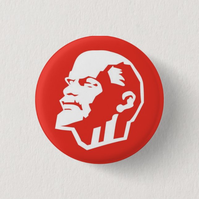 Chapa Redonda De 2,5 Cm Vladimir Lenin Head Pin Badge (Anverso)