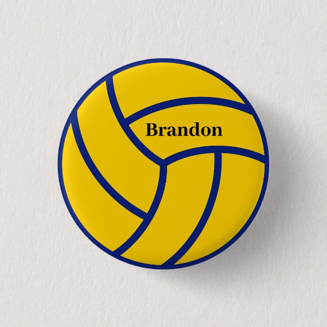 Chapa Redonda De 2,5 Cm Voleibol de nombres personalizado (Anverso)