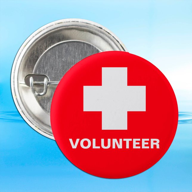 Chapa Redonda De 2,5 Cm VOLUNTARIO Y primeros auxilios, ayuda médica, líne (Subido por el creador)