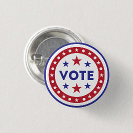Chapa Redonda De 2,5 Cm Vota con la Bandera Patriótica Americana