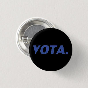 Chapa Redonda De 2,5 Cm Vota vota en español azul negro y moderno político