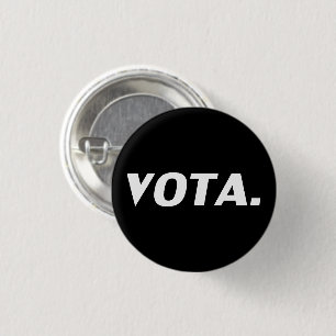 Chapa Redonda De 2,5 Cm Vota vota en la política moderna española de blanc