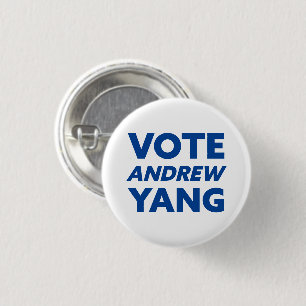 Chapa Redonda De 2,5 Cm Votar a Andrew Yang alcalde de Nueva York White