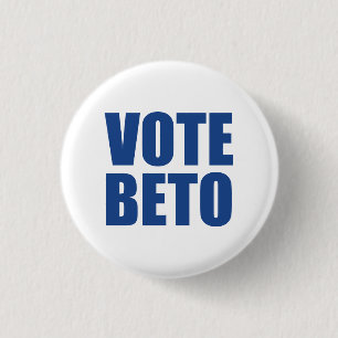 Chapa Redonda De 2,5 Cm Votar por Beto O’Rourke demócrata moderno blanc