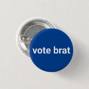 Chapa Redonda De 2,5 Cm Votar por el modesto texto minimalista divertido b