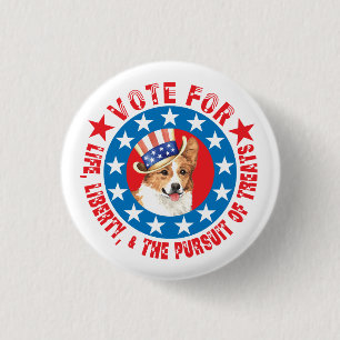 Chapa Redonda De 2,5 Cm Votar por Pembroke Welsh Corgi
