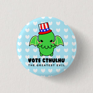 Chapa Redonda De 2,5 Cm Voto Cthulhu para presidente Button