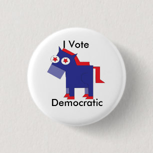 Chapa Redonda De 2,5 Cm Voto Democratic