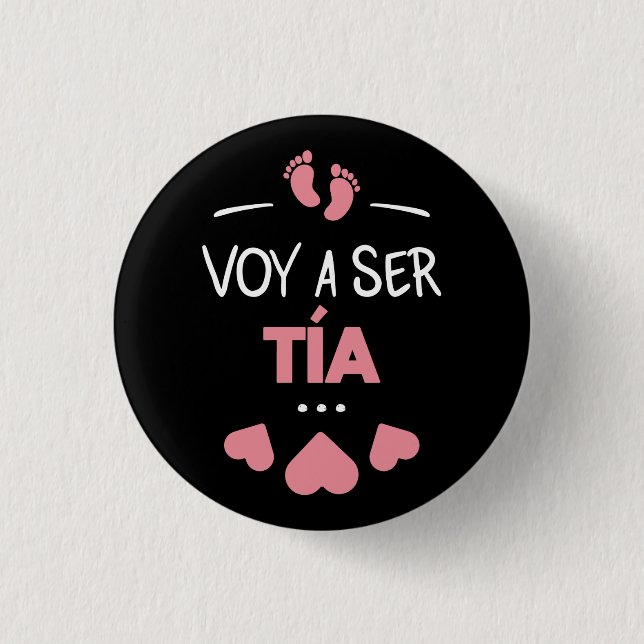 Chapa Redonda De 2,5 Cm Voy a ser tia (Anverso)