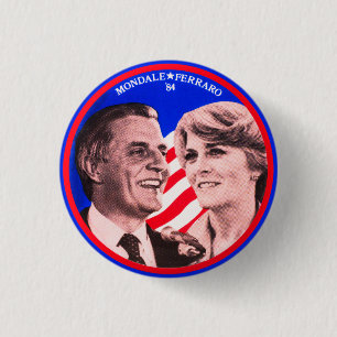Chapa Redonda De 2,5 Cm Walter Mondale Geraldine Ferrero T-Shirt
