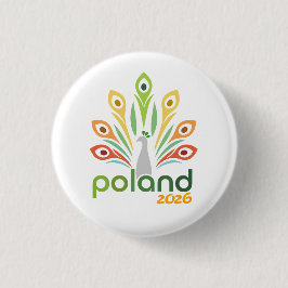 Chapa Redonda De 2,5 Cm Warsaw Poland 2026 International Convention Pin