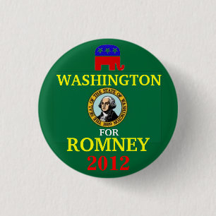 Chapa Redonda De 2,5 Cm Washington para Romney 2012