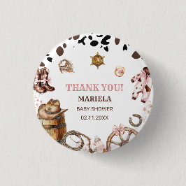 Chapa Redonda De 2,5 Cm Watercolor elegante Little Cowgirl Rodeo Country b