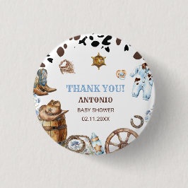 Chapa Redonda De 2,5 Cm Watercolor elegante Pequeño Vaquero RodePaper Napk