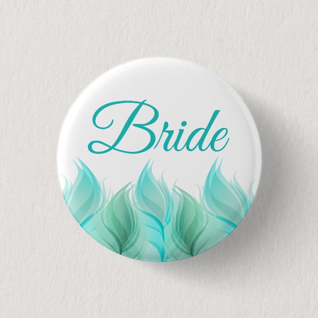 Chapa Redonda De 2,5 Cm Watercolor Feathers Bride (Anverso)