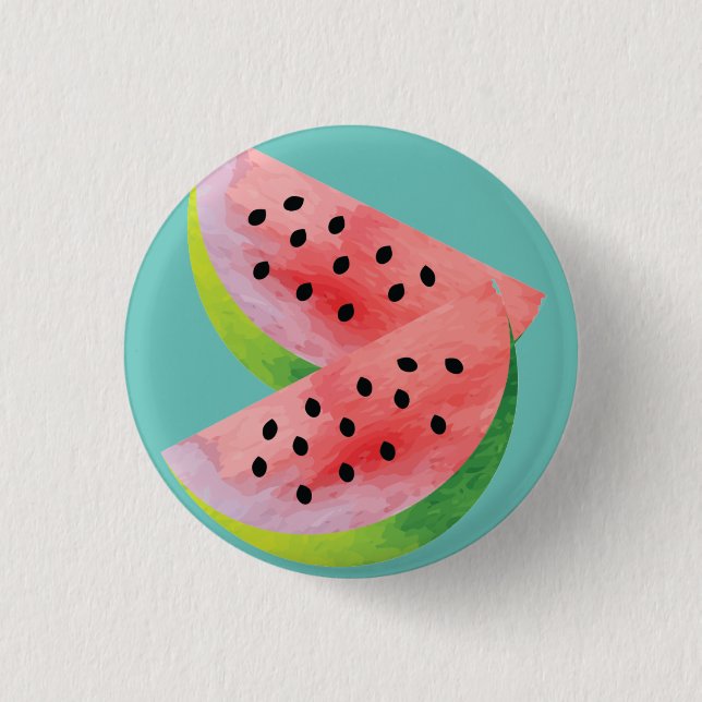 Chapa Redonda De 2,5 Cm Watermelon Slices Fruit Art (Anverso)