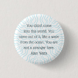 Chapa Redonda De 2,5 Cm Wave Cita Alan Watts Filosofía Mandala Introvert