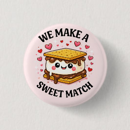 Chapa Redonda De 2,5 Cm We Make A Sweet Match — Cute and Asthetic Patches