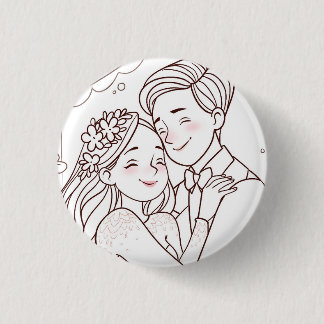Chapa Redonda De 2,5 Cm Wedding cute badge