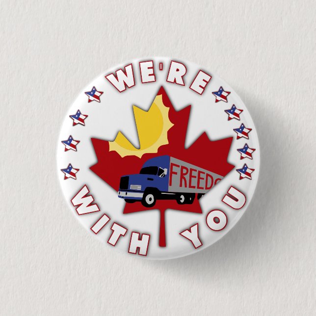 CHAPA REDONDA DE 2,5 CM WE'RE WITH YOU (Anverso)