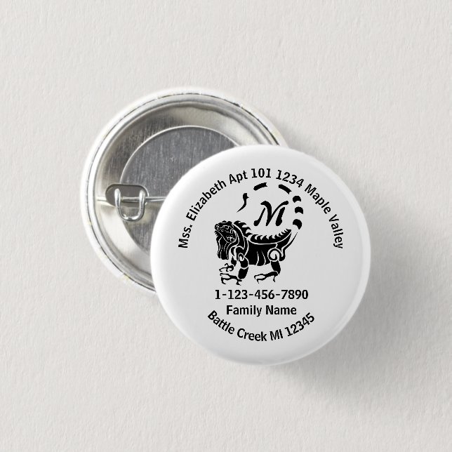 Chapa Redonda De 2,5 Cm Wild Iguana Lost Family (Anverso y reverso)