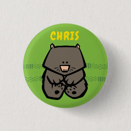 Chapa Redonda De 2,5 Cm Wildlife Wombat Badge