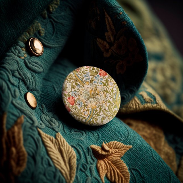 Chapa Redonda De 2,5 Cm William Morris Lily Art Nouveau (Subido por el creador)