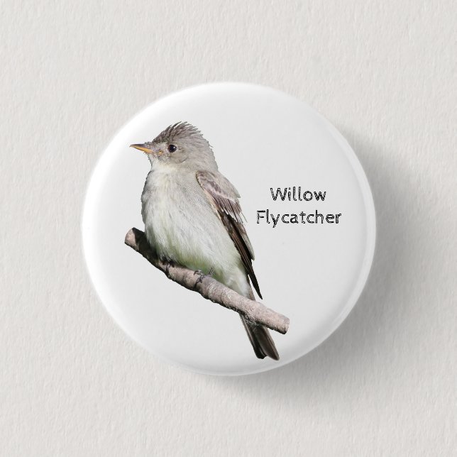 Chapa Redonda De 2,5 Cm Willow Flycatcher (Anverso)