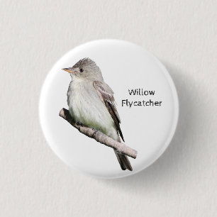 Chapa Redonda De 2,5 Cm Willow Flycatcher