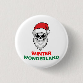 Chapa Redonda De 2,5 Cm Winderland Santa Skull