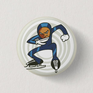 Chapa Redonda De 2,5 Cm Winter Sports Speed Skater Flair Pinback
