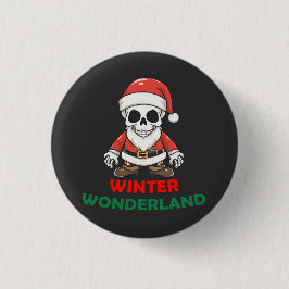 Chapa Redonda De 2,5 Cm Winter wonderland Skull
