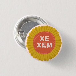Chapa Redonda De 2,5 Cm XE/XEM Pronouns Sunflower Daisy Pride