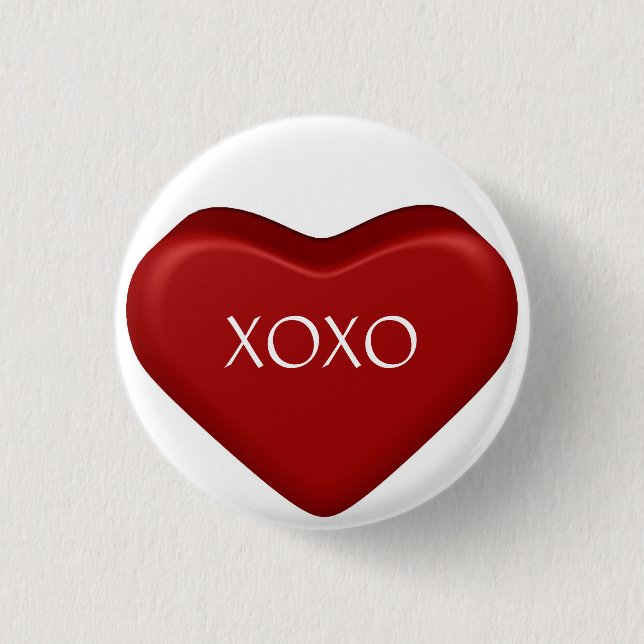 CHAPA REDONDA DE 2,5 CM XOXO (Anverso)