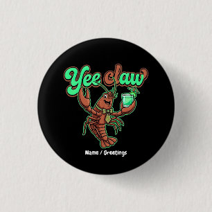 Chapa Redonda De 2,5 Cm Yee Claw Retro Langostinos Tazón Costero Cóctel