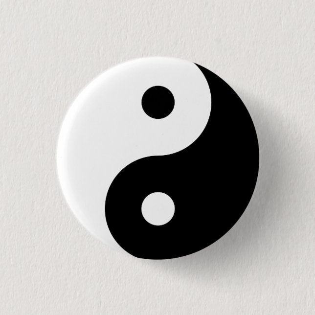 Chapa Redonda De 2,5 Cm Yin Yang Pin (Anverso)